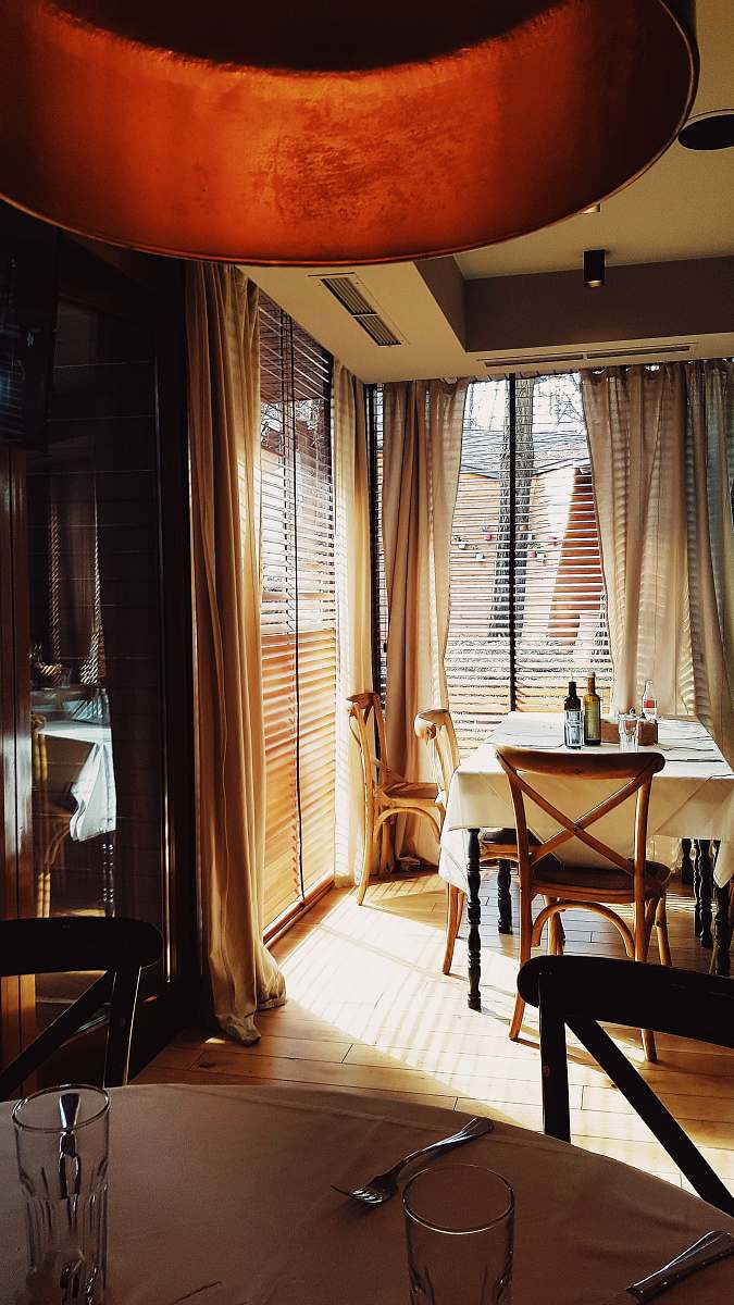 indoors brown wooden 4-piece dining set interior design